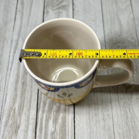 Vtg Talavera by Philippe Richard Coffee Mugs Cups Yellow Blue Floral - Set of 7 - Picture 7 of 7